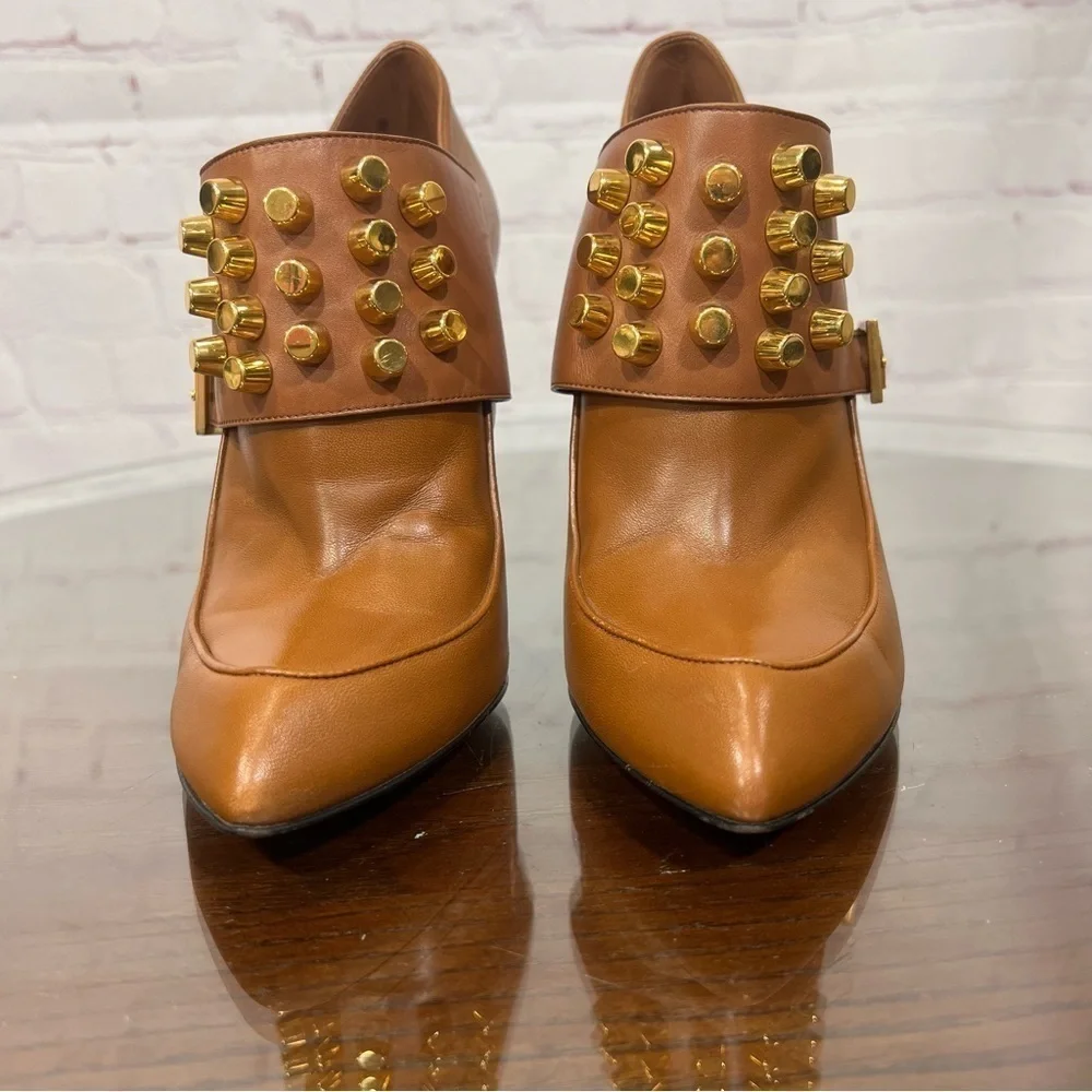 GUCCI gold studded TOM women’s ankle booties with super sexy 4” stilettos 7.5 - Picture 6 of 14